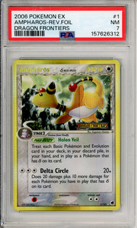 Pokemon Graded: Ampharos 1/101 Dragon Frontiers (2006) Reverse Foil PSA 7