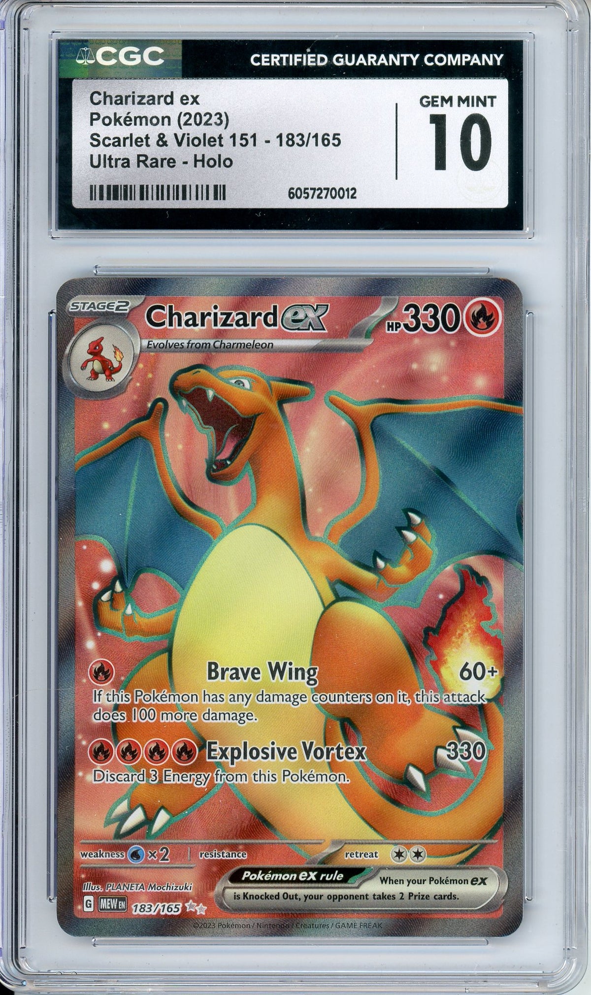 Pokemon Graded: Charizard ex 183/165 Scarlet & Violet (2023) Ultra Rare Holo CGC 10