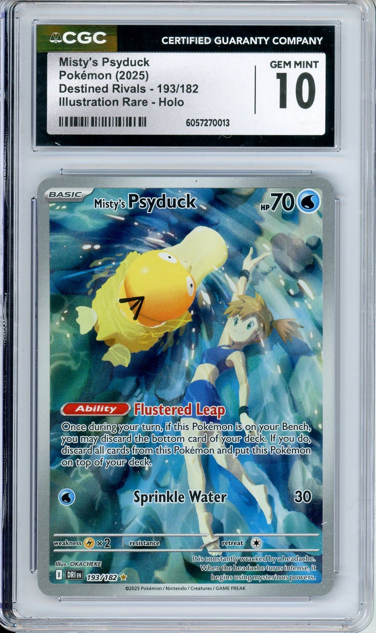 Pokemon Graded: Misty's Psyduck 193/182 Destined Rivals (2025) IR Holo CGC 10