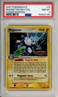 Pokemon Graded: Magneton 16/108 Power Keepers (2007) Rev. Foil PSA 8