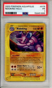 Pokemon Graded: Nidoking H18/H32 Aquapolis (2003) Holo PSA 1