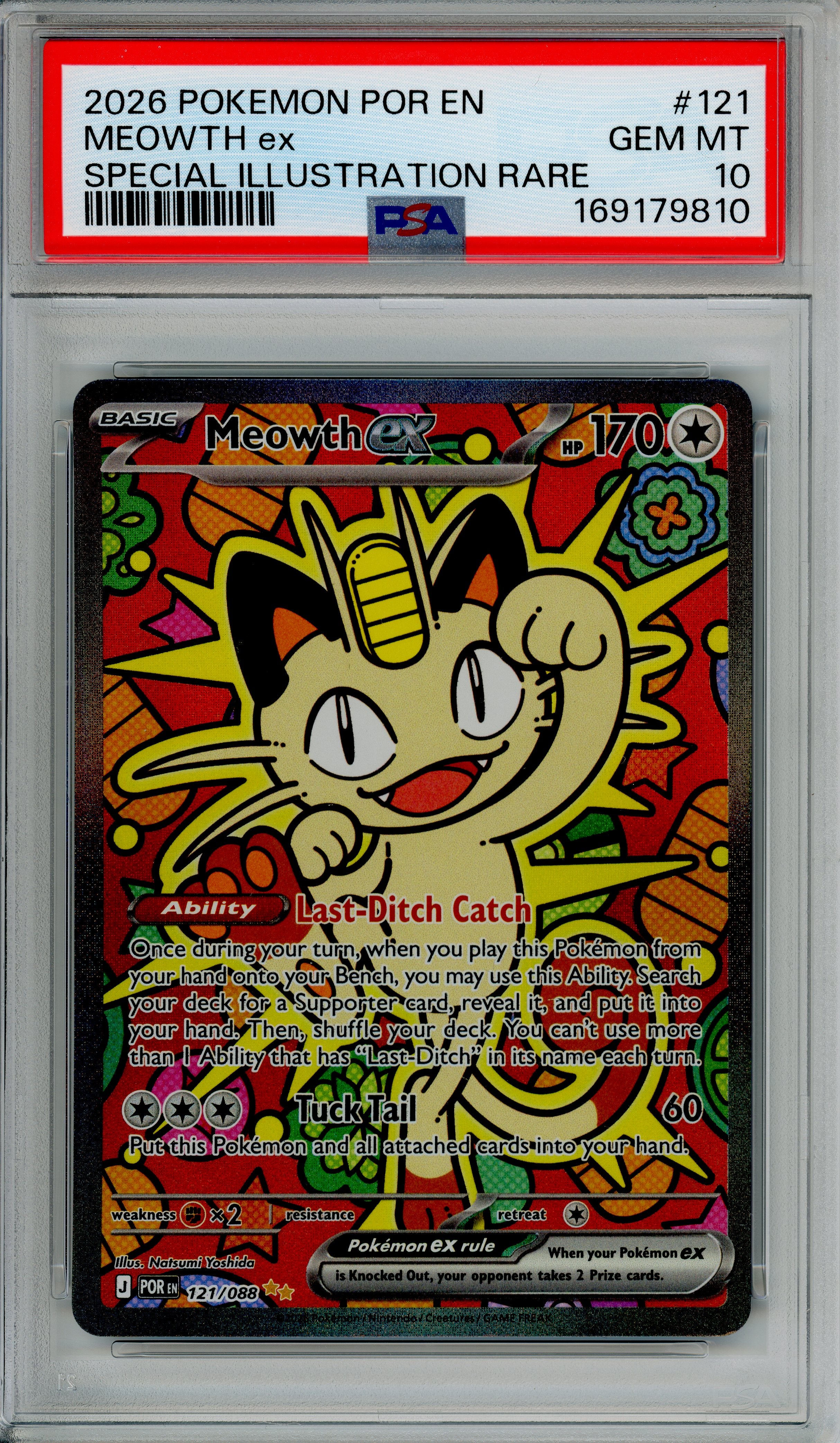 Pokemon Graded: Meowth ex 121/088 Perfect Order (2026) SIR PSA 10