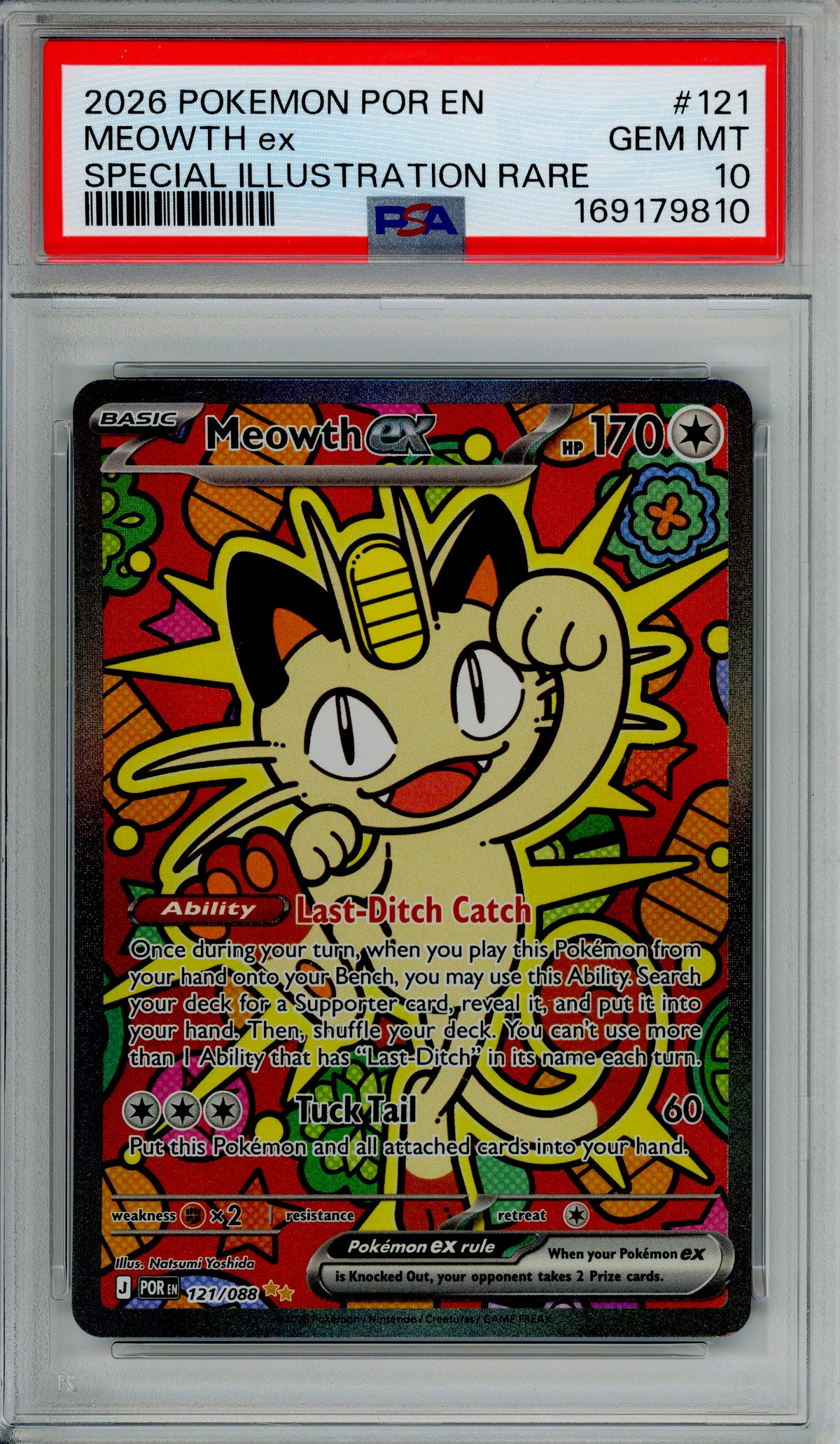 Pokemon Graded: Meowth ex 121/088 Perfect Order (2026) SIR PSA 10