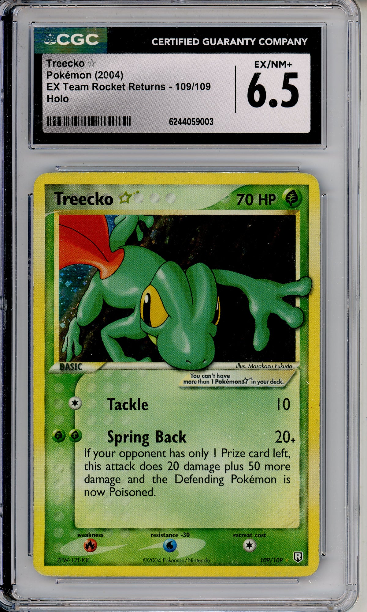Pokemon Graded: Treecko Gold Star 109/109 EX Team Rocket Returns (2004) CGC 6.5