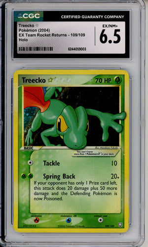 Pokemon Graded: Treecko Gold Star 109/109 EX Team Rocket Returns (2004) CGC 6.5