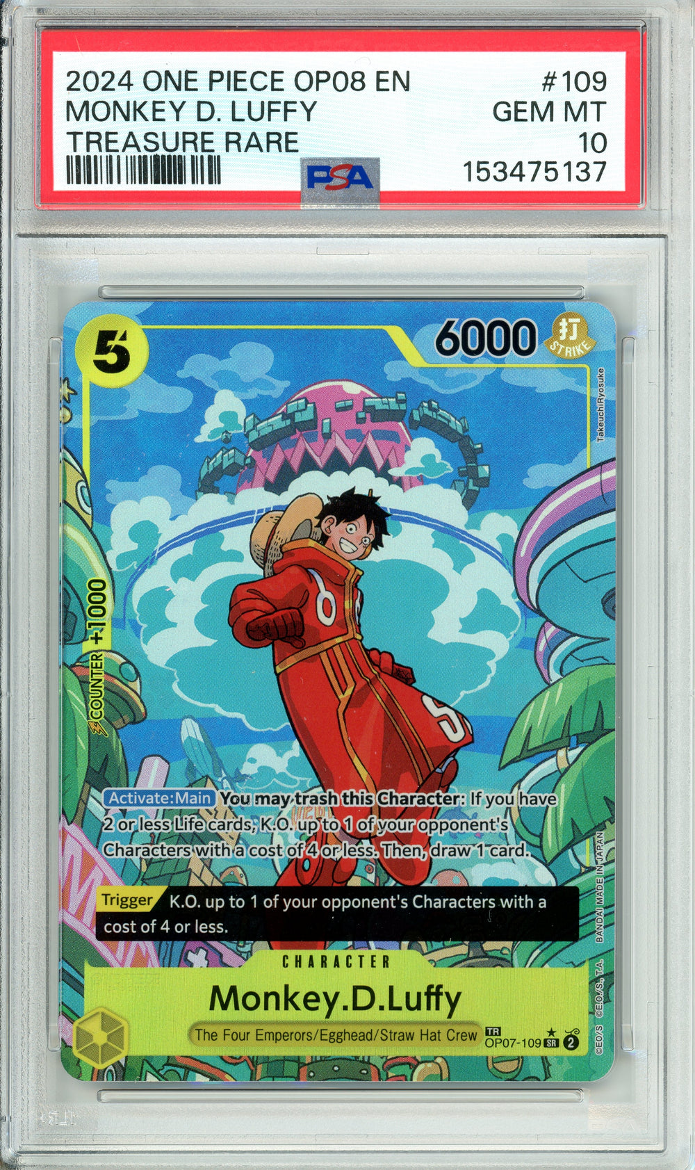 one piece special rare cards Graded: Monkey D. Luffy OP07-109 Treasure PSA 10 – Double Infinity Gaming Card Type:Dark grader:tag Dragon Ruler Deck Scrap