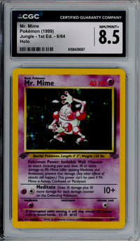 Pokemon Graded: Mr. Mime 1st Edition 6/64 Jungle (1999) Holo CGC 8.5