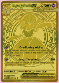 Pokemon Single: Mega Gardevoir ex 187/132 Mega Evolution (2025) Gold SIR NM