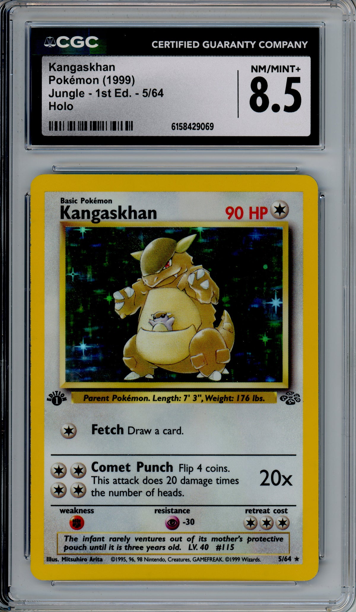 Pokemon Graded: Kangaskhan 5/64 Jungle (1999) Holo CGC 8.5