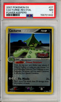 Pokemon Graded: Cacturne 27/108 Power Keepers (2007) Reverse Foil PSA 7