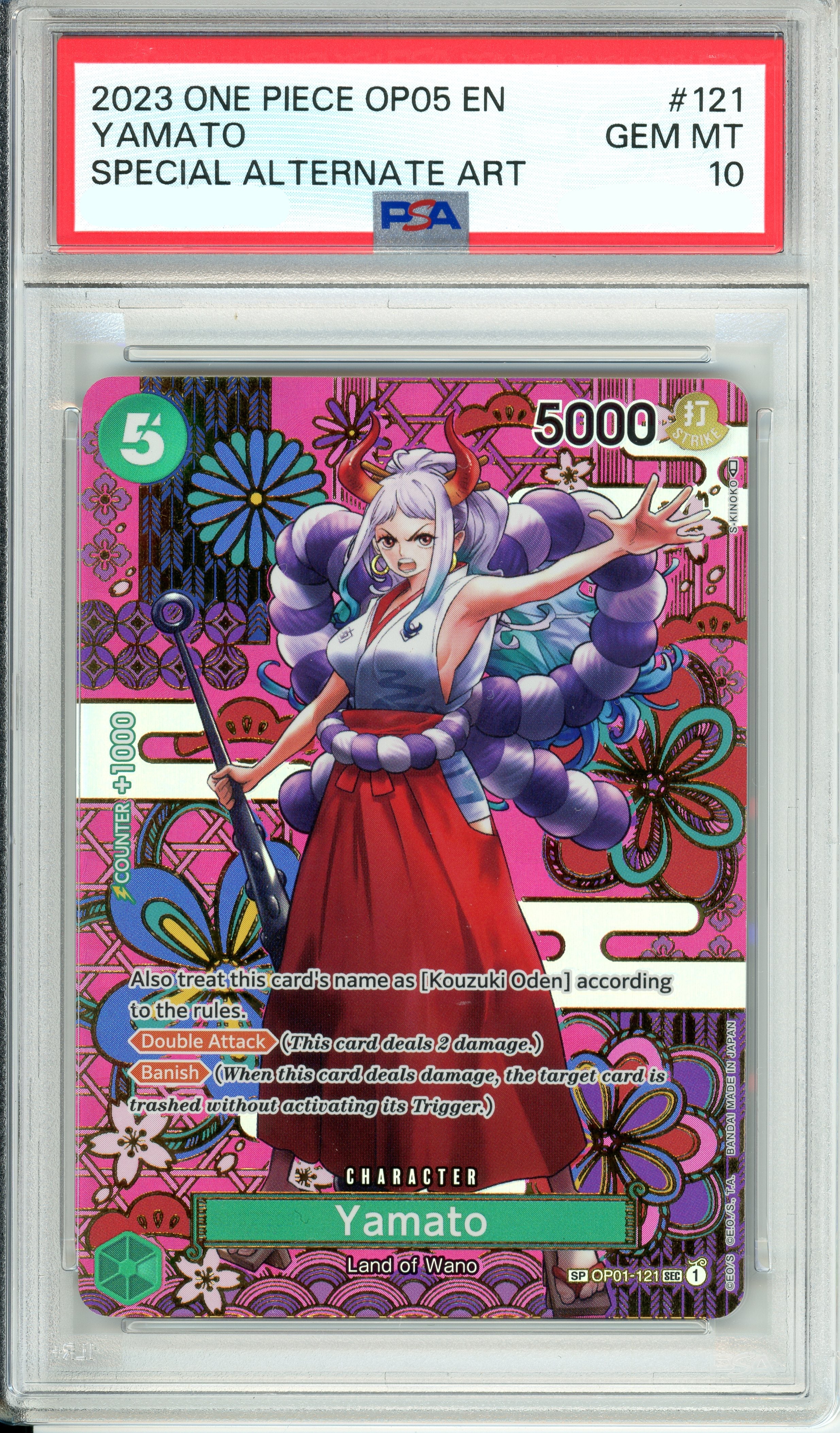 One Piece Graded: Yamato OP01-121 Special Alternate Art PSA 10