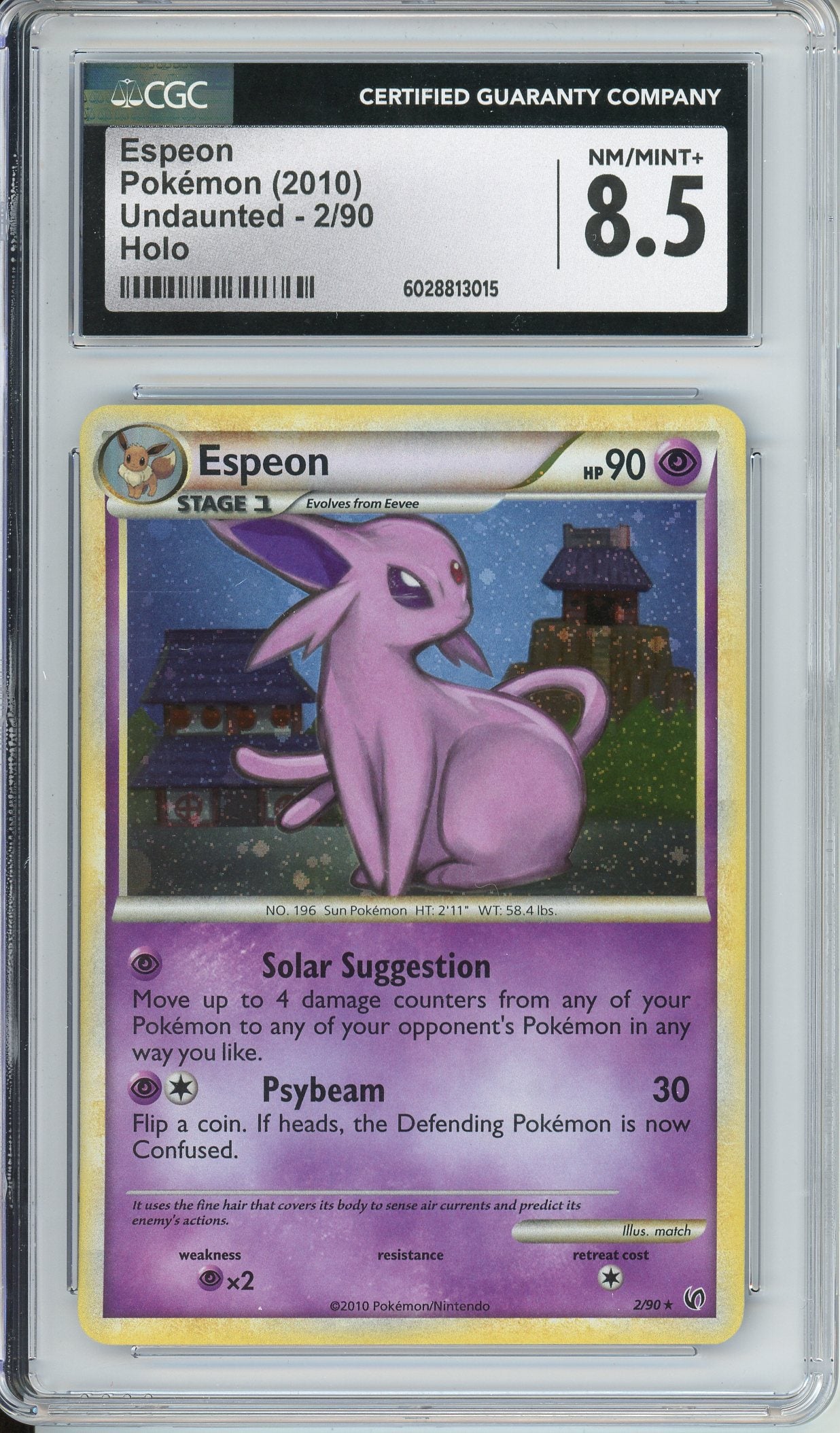 Pokemon Graded: Espeon 2/90 Undaunted (2010) Holo CGC 8.5 – Double