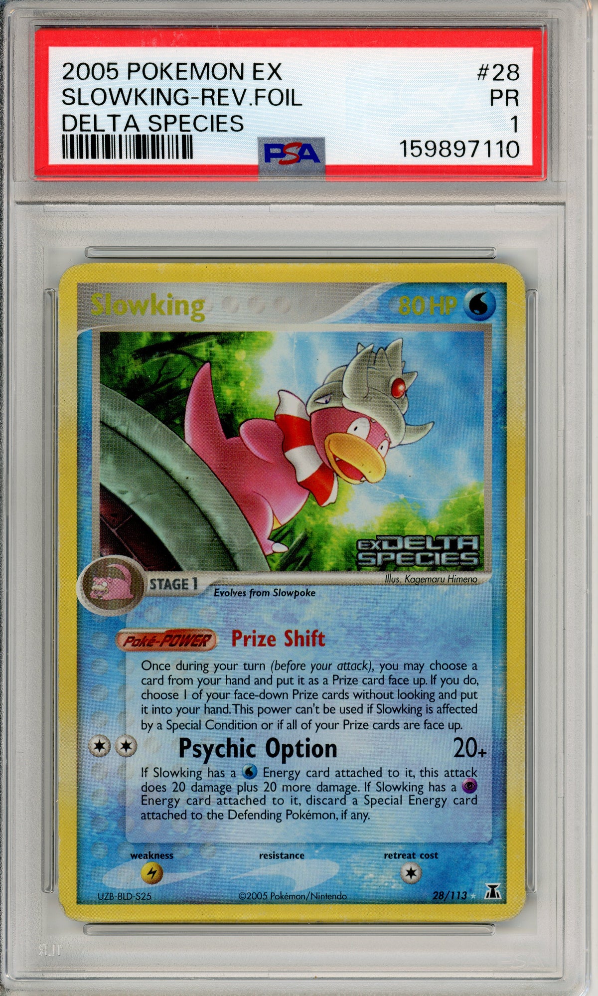 Pokemon Graded: Slowking 28/113 Delta Species (2005) Reverse Foil PSA 1