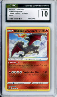 Pokemon Graded: Radiant Charizard 20/159 Crown Zenith (2023) Radiant Holo CGC 10