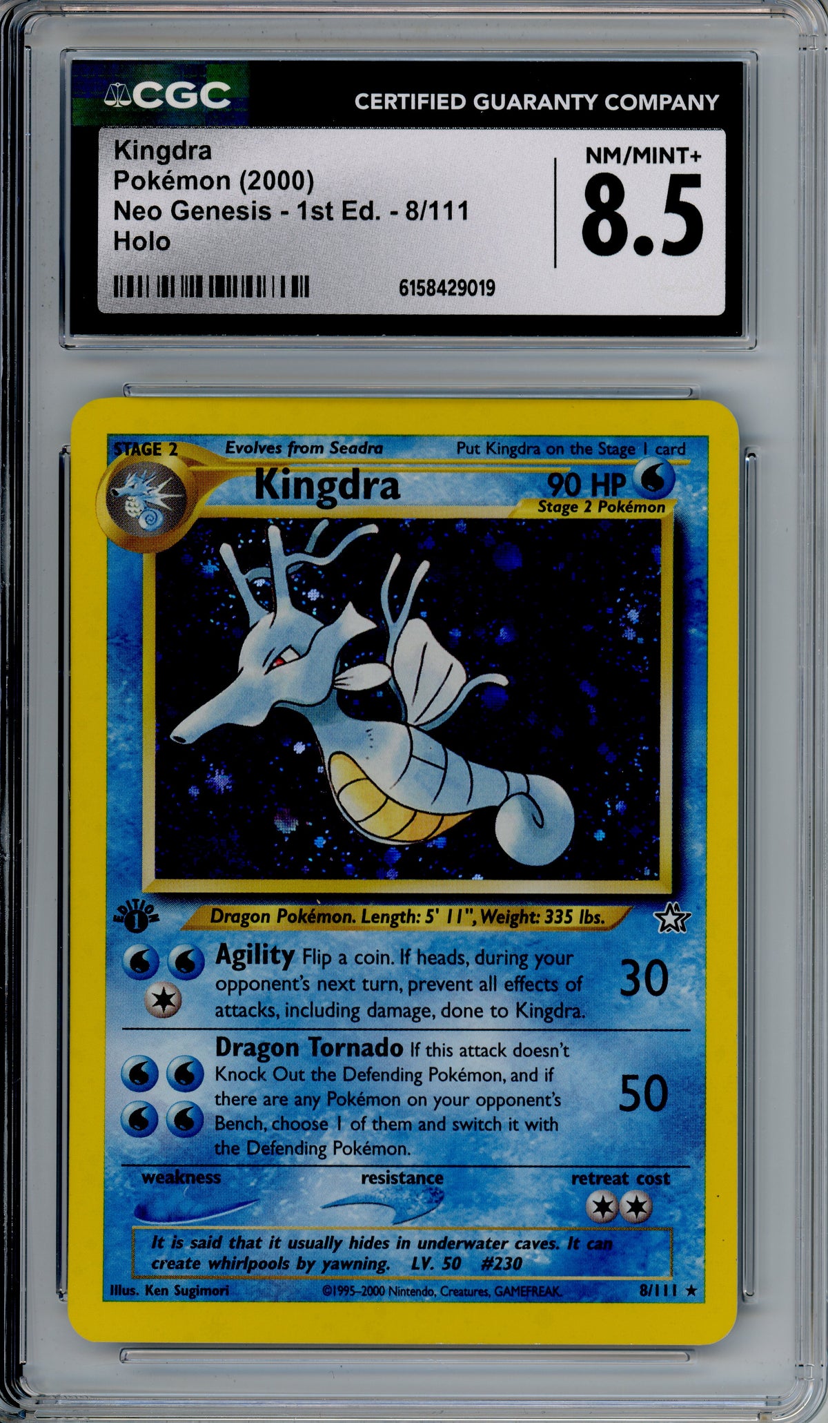 Pokemon Graded: Kingdra 1st Edition 8/111 Neo Genesis (2000) Holo CGC 8.5