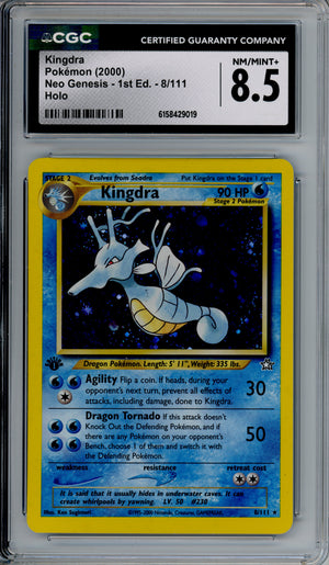 Pokemon Graded: Kingdra 1st Edition 8/111 Neo Genesis (2000) Holo CGC 8.5