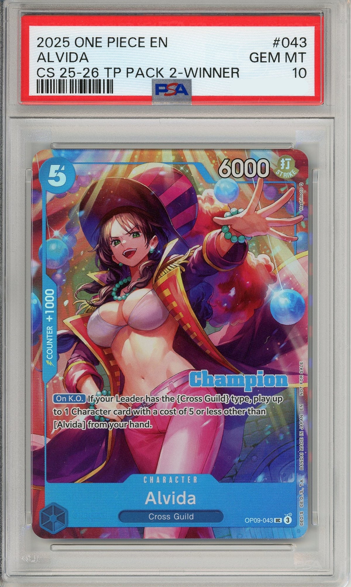 One Piece Graded: Alvida OP09-043 Championship 25-26 Winner PSA 10