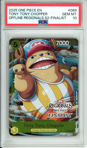 One Piece Graded: Tony Tony Chopper P-069 Offline Regionals Finalist PSA 10