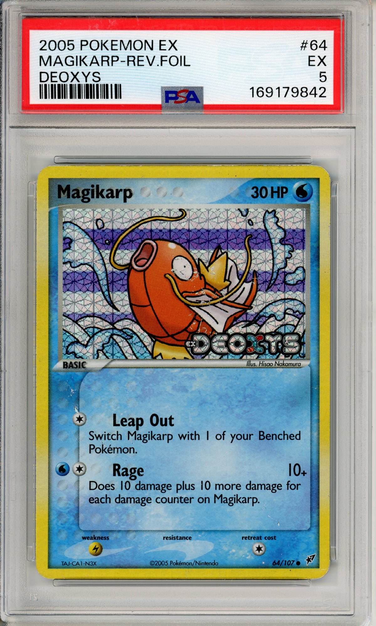 Pokemon Graded: Magikarp 64/107 Deoxys (2005) Reverse Foil PSA 5