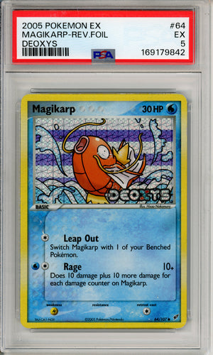 Pokemon Graded: Magikarp 64/107 Deoxys (2005) Reverse Foil PSA 5
