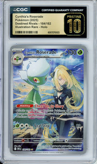 2025 Pokemon Destined Rivals Cynthia's Roserade Illustration Rare PSA 10 184/182 2025 Pokemon Destined Rivals Cynthia's Roserade Illustration Rare PSA 10 184/182