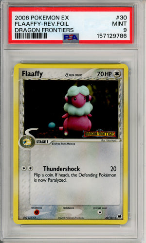 Pokemon Graded: Flaaffy 30/101 Dragon Frontiers (2006) Reverse Foil PSA 9