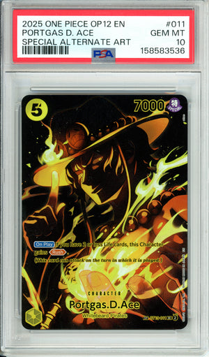 One Piece Graded: Portgas D. Ace ST13-011 Special Alternate Art PSA 10