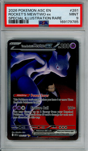 Pokemon Graded: Team Rocket's Mewtwo ex 281/217 Ascended Heroes (2026) SIR PSA 9