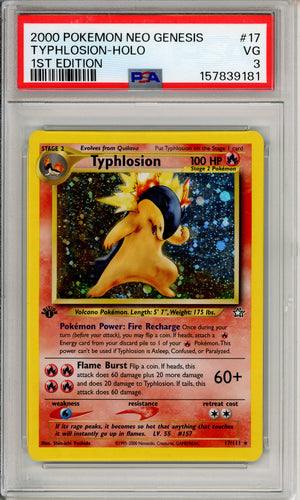 Pokemon Graded: Typhlosion 1st Edition 17/111 Neo Genesis (2000) Holo PSA 3