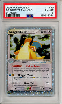 Pokemon Graded: Dragonite ex 90/97 Dragon (2003) Holo PSA 6