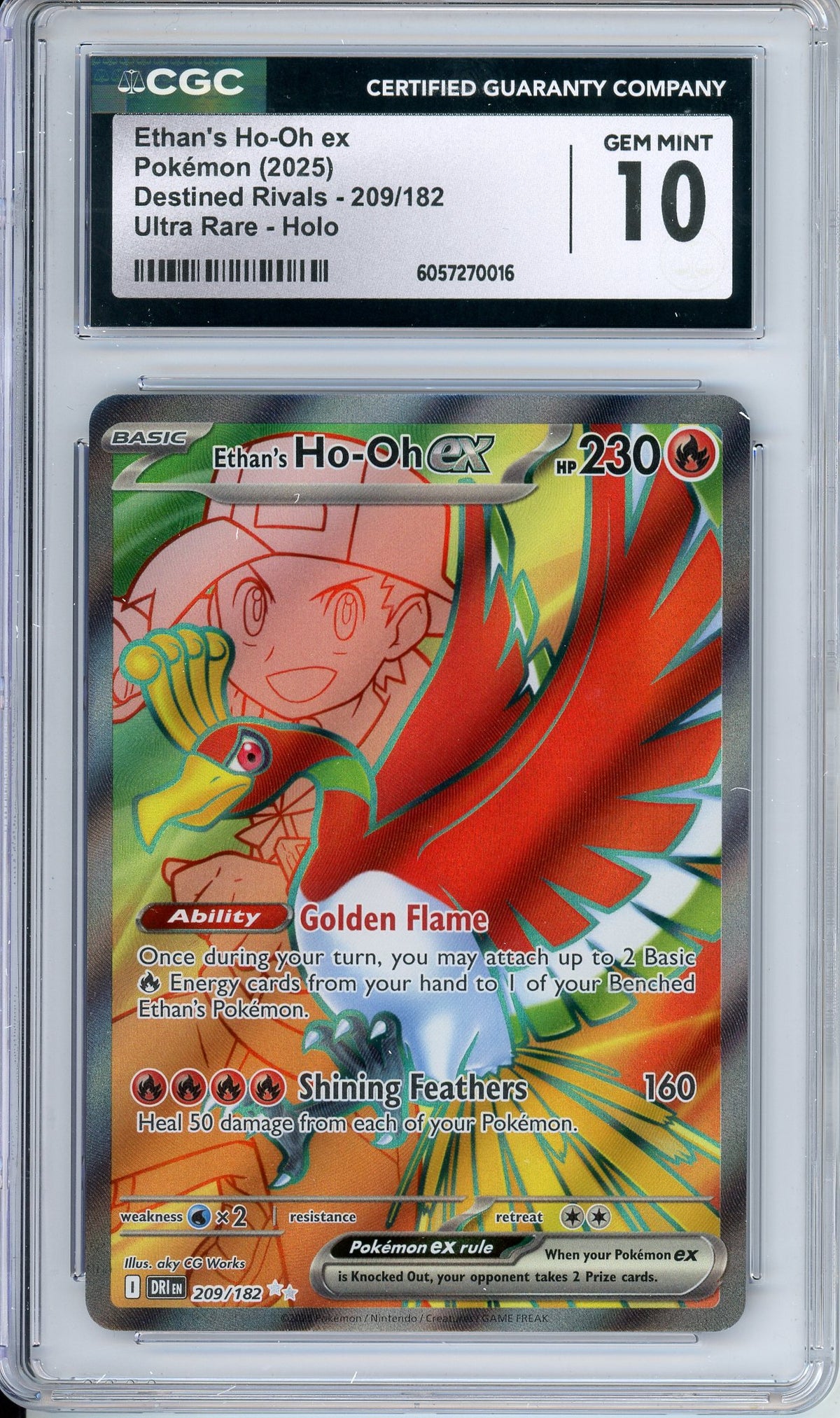 Pokemon Graded: Ethan's Ho-Oh ex 209/182 Destined Rivals (2025) Ultra Rare Holo CGC 10