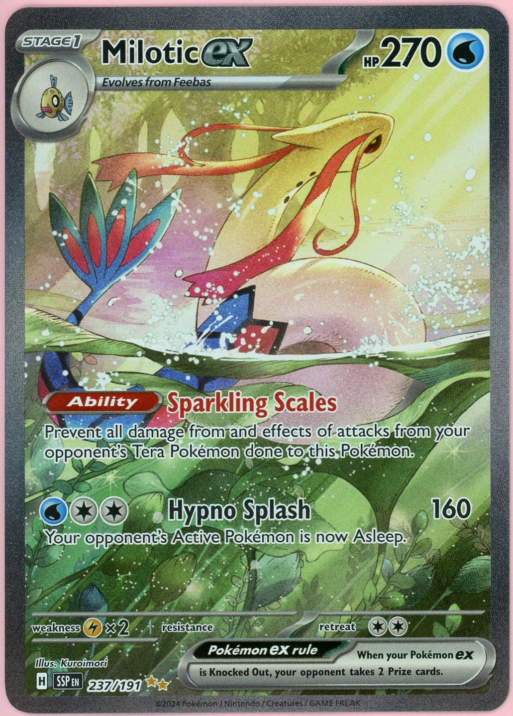 Pokemon Single: Milotic ex 237/191 Surging Sparks (2024) Illustration Rare NM