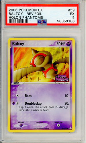 Pokemon Graded: Baltoy 59/110 Holon Phantoms (2006) Reverse Foil PSA 5