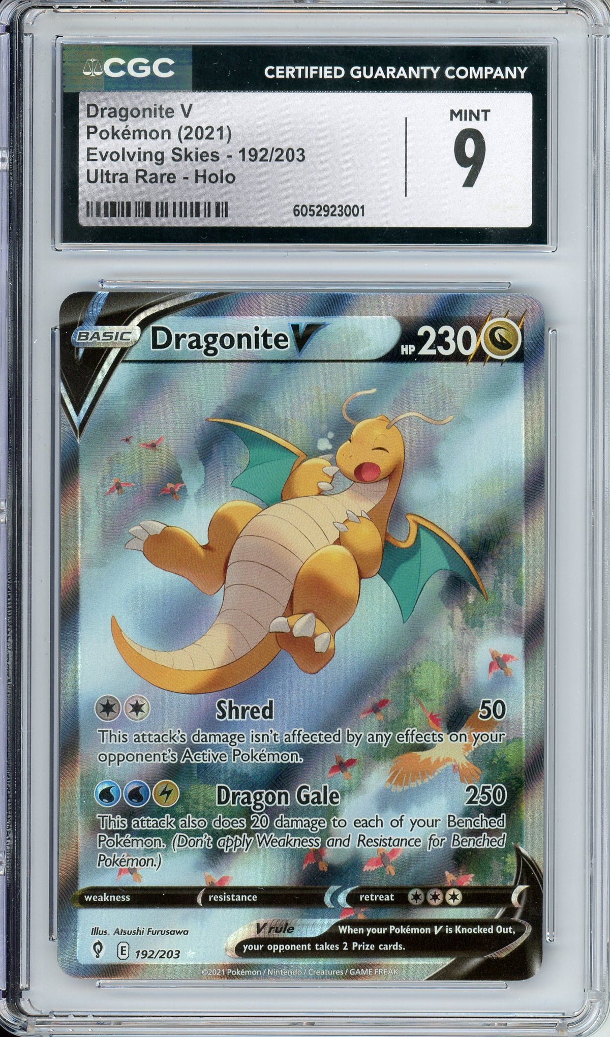Pokemon Graded: Dragonite V 193/203 Evolving Skies (2021) Ultra Rare Holo CGC 9