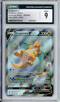 Pokemon Graded: Dragonite V 193/203 Evolving Skies (2021) Ultra Rare Holo CGC 9