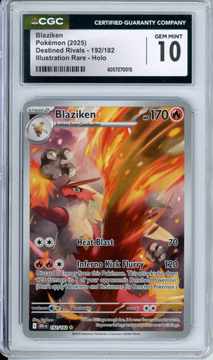 all blaziken pokemon cards Pokemon Graded: Blaziken 192/182 Destined Rivals (2025) Illustration R – Double Infinity Gaming