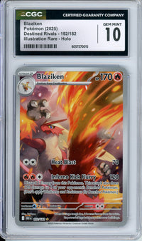 Pokemon Graded: Blaziken 192/182 Destined Rivals (2025) Illustration Rare Holo CGC 10