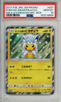Pokemon Graded: JP Poncho Wearing Pikachu #37 SM Promo (2017) PSA 10