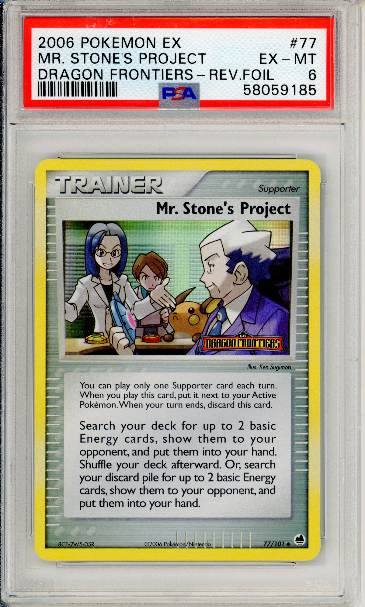 Pokemon Graded: Mr. Stone's Project 77/101 Dragon Frontiers (2006) Reverse Foil PSA 6