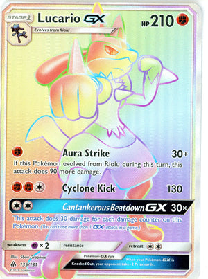 Pokemon Single: Lucario GX Secret - SM06 Forbidden Light NM