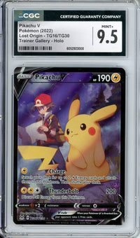 Pokemon Graded: Pikachu V TG16/TG30 Lost Origin (2022) Trainer Gallery Holo CGC 9.5