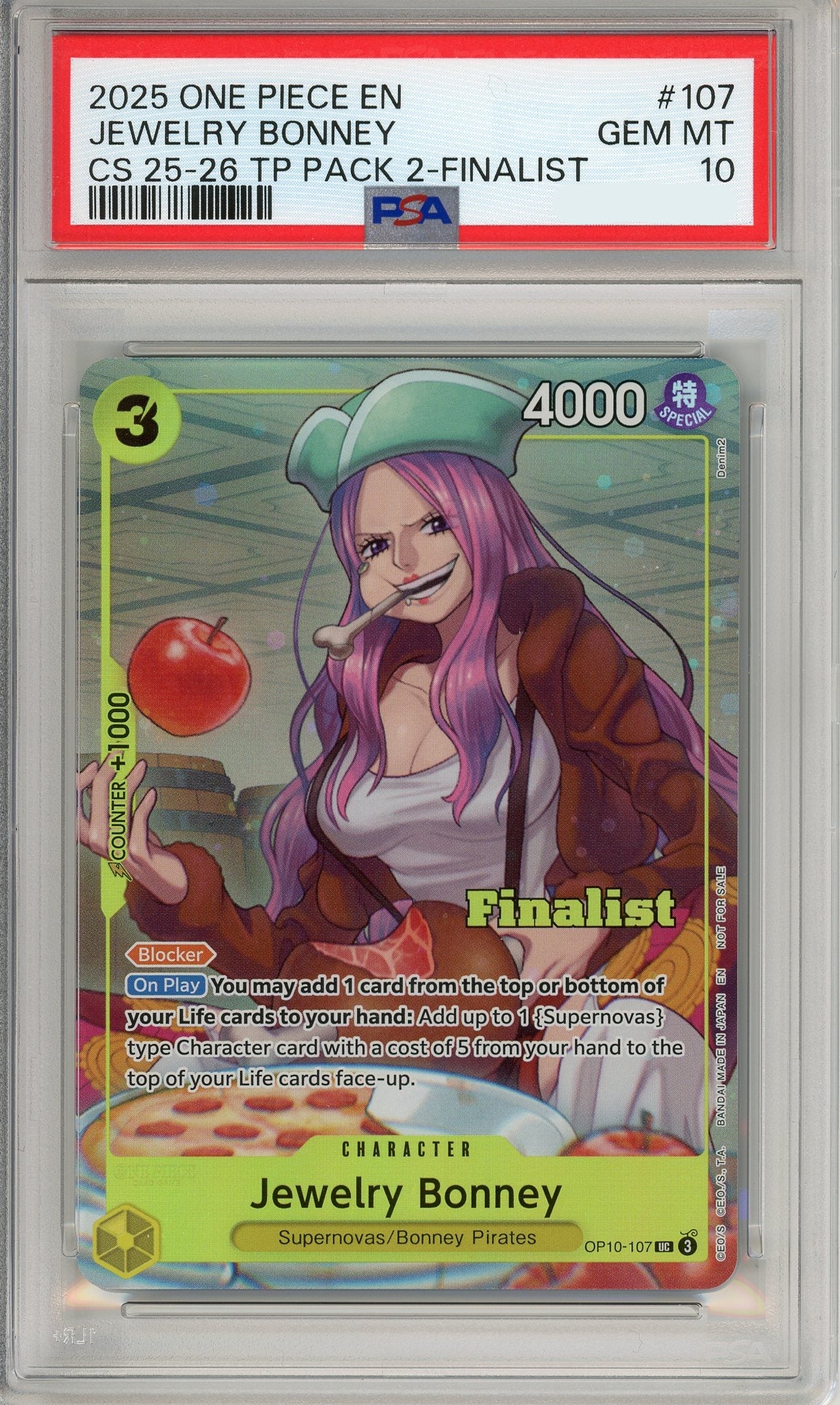 One Piece Graded: Jewelry Bonney OP10-107 Championship 25-26