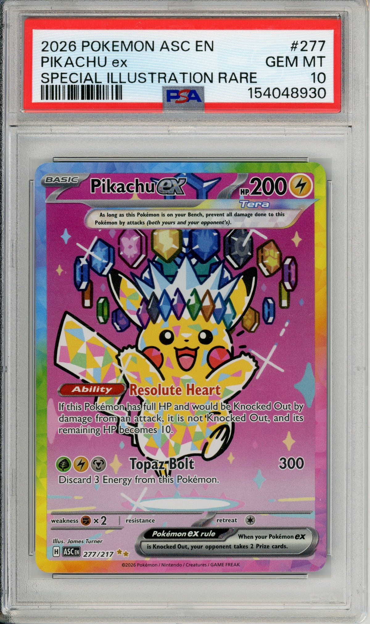 Pokemon Graded: Pikachu EX 277/217 Ascended Heroes (2026) SIR PSA 10