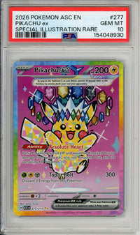 Pokemon Graded: Pikachu EX 277/217 Ascended Heroes (2026) SIR PSA 10
