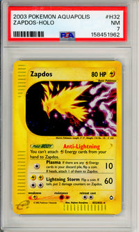 Pokemon Graded: Zapdos H32/H32 Aquapolis (2003) Holo PSA 7