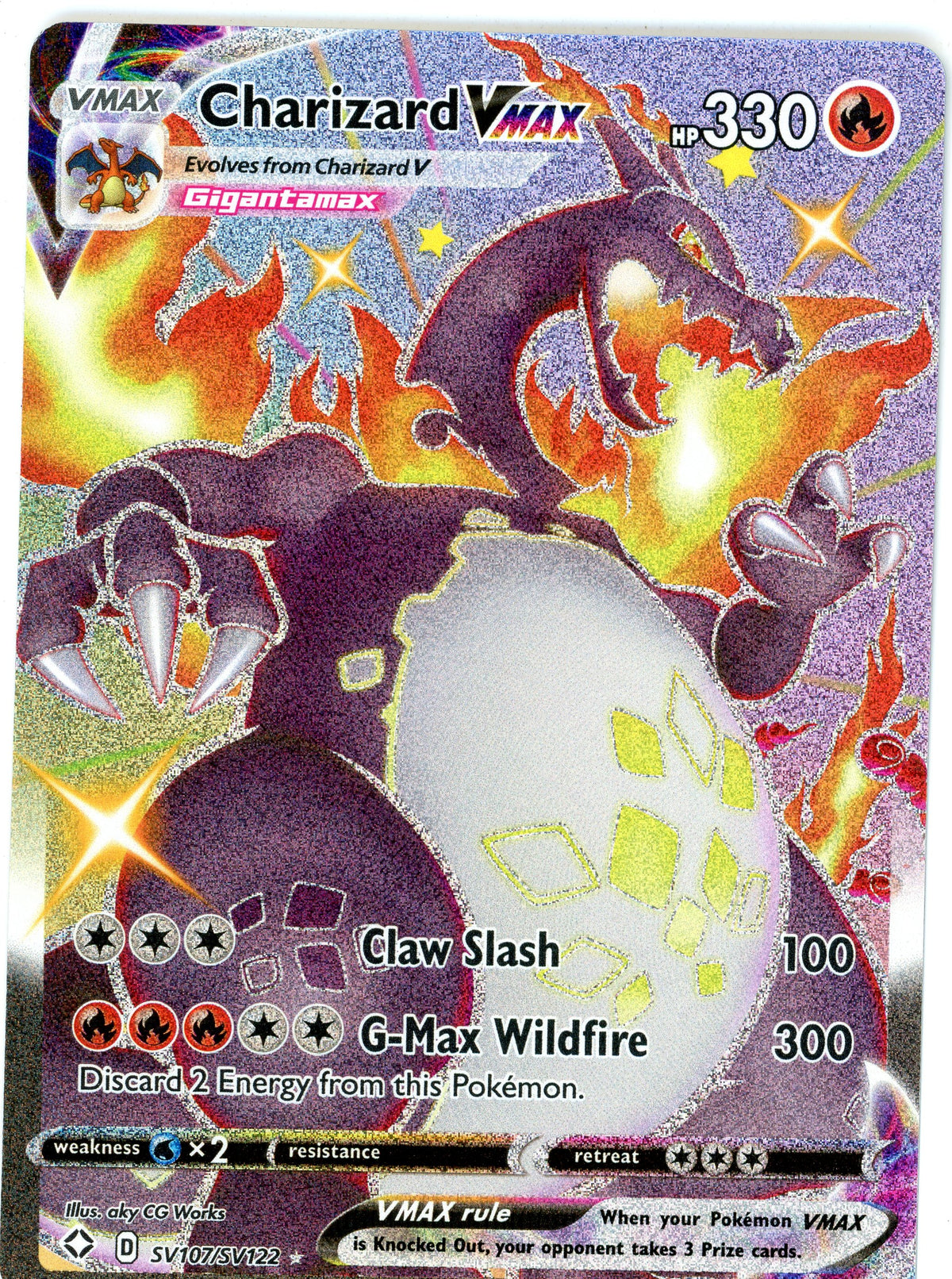 Pokemon Single: Charizard VMAX SV107/SV122 SHFSV NM