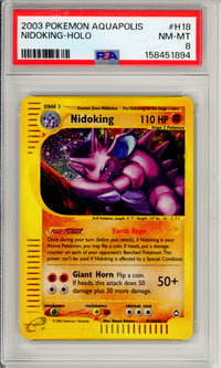 Pokemon Graded: Nidoking H18/H32 Aquapolis (2003) Holo PSA 8