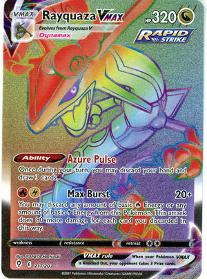 Pokemon Single: Rayquaza VMAX (Secret) swsh07 217/203 NM