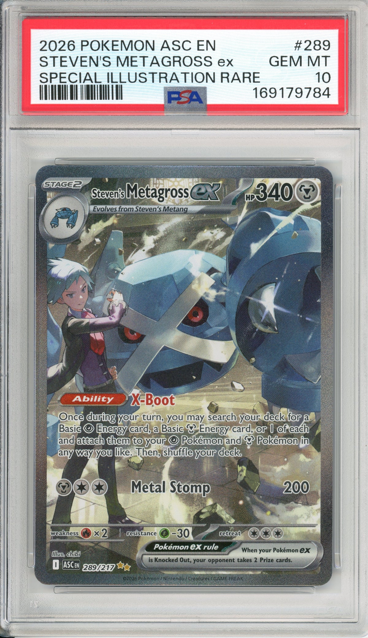 Pokemon Graded: Steven's Metagross ex 289/217 Ascended Heroes (2026) SIR PSA 10