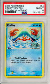 Pokemon Graded: Krabby 54/100 Crystal Gaurdians (2006) Reverse Foil PSA 8